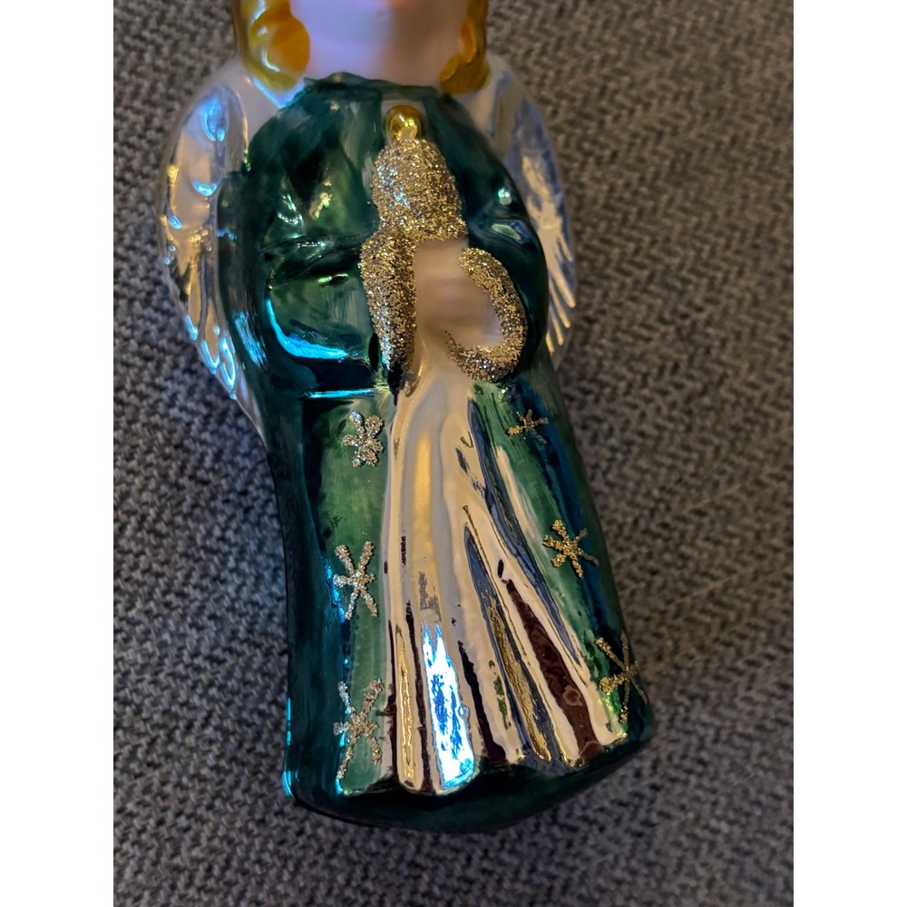 Christborn Hand Blown Glass Christmas Ornament Angel Candle Hand Painted Germany - Picture 3 of 8